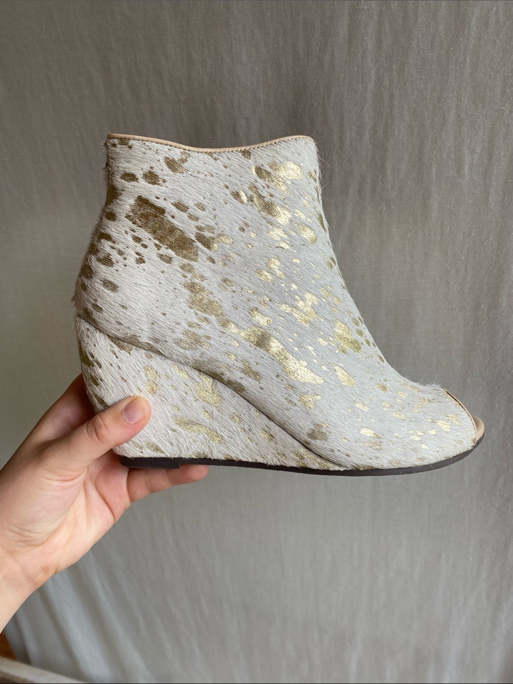 naughty monkey Gold and White Heels